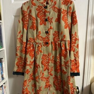 Elegant Orange Floral Women's Dress